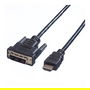 VALUE Cable DVI a HDMI 15m - Conector DVI Macho a HDMI Hembra 15 Metros Adaptador Video PC TV Monitor