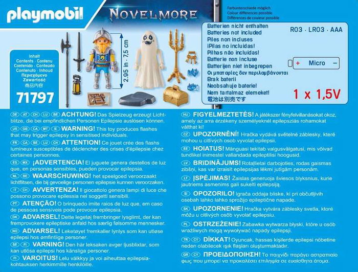 PLAYMOBIL Starter Pack Fantasma y Caballero Novelmore 71797 - Set de Construcción con Figuras, Fantasma LED y Accesorios para Niños +4 Años
