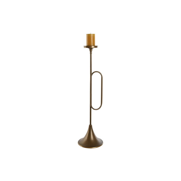 DKD Home Decor Portavelas Metal Trompeta Dorado