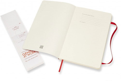 Moleskine Cuaderno Clásico Tapa Blanda QP616F2 Rojo Escarlata L (13x21cm) Rayada 192 Páginas