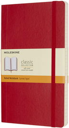 Moleskine Cuaderno Clásico Tapa Blanda QP616F2 Rojo Escarlata L (13x21cm) Rayada 192 Páginas