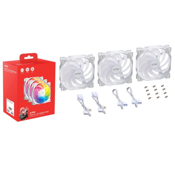 XPG VENTO 120 ARGB PWM Blanco (Pack de 3)