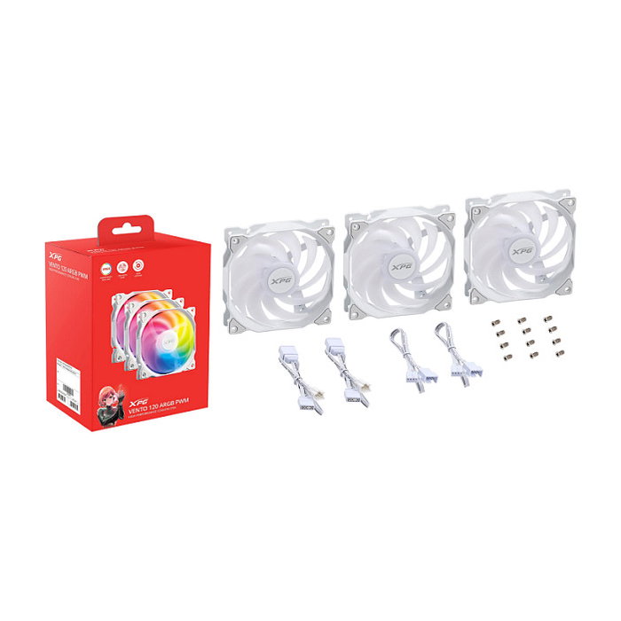 XPG VENTO 120 ARGB PWM Blanco (Pack de 3)