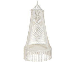 DKD Home Decor Silla Colgante de Algodón en Crudo con Macramé