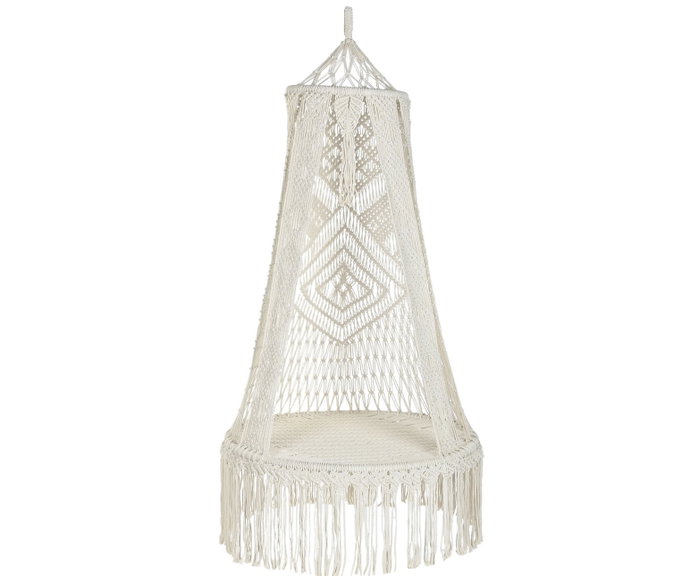 DKD Home Decor Silla Colgante de Algodón en Crudo con Macramé DKD Home Decor Silla Colgante de Algodón en Crudo con Macramé