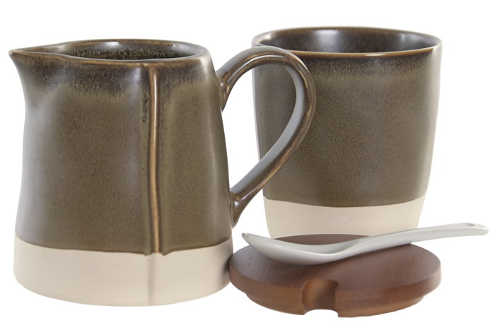 DKD Home Decor Set de Azucarero y Lechera Liangfeng 26 Verde DKD Home Decor Set de Azucarero y Lechera Liangfeng 26 Verde