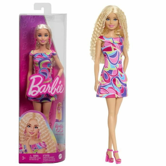 Barbie Fashionista con vestido colorido y accesorios