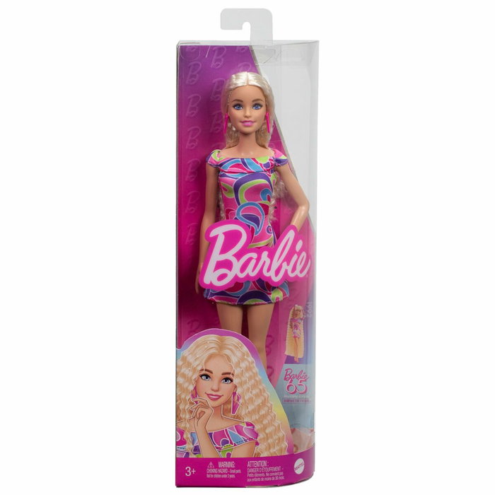 Barbie Fashionista con vestido colorido y accesorios
