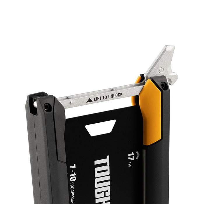 Toughbuilt Sierra de Tracción Japonesa Plegable con Bloqueo, Hoja Doble Filo, Dentado Progresivo 7-10 y 17 TPI