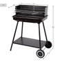Barbacoa de carbón 55x43x82 cm con ruedas