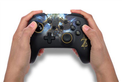 Power A Mando Inalámbrico Nintendo Switch NSGP0028-01, Diseño Link vs. Lynel, Licencia Oficial, Color Negro