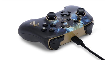 Power A Mando Inalámbrico Nintendo Switch NSGP0028-01, Diseño Link vs. Lynel, Licencia Oficial, Color Negro
