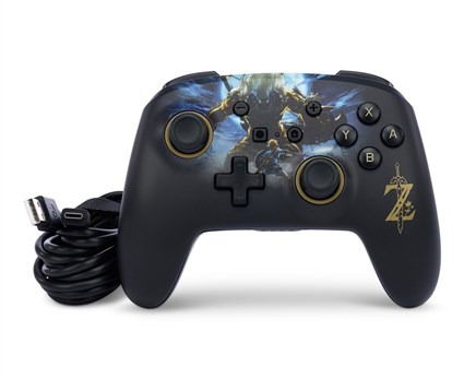 Power A Mando Inalámbrico Nintendo Switch NSGP0028-01, Diseño Link vs. Lynel, Licencia Oficial, Color Negro