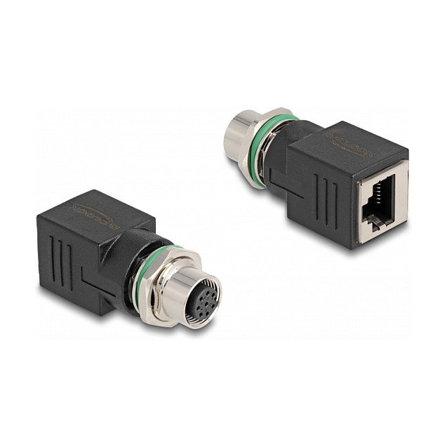 DeLOCK Adaptador M12 A-codificado 8 pines hembra a RJ45 hembra recto DeLOCK Adaptador M12 A-codificado 8 pines hembra a RJ45 hembra recto