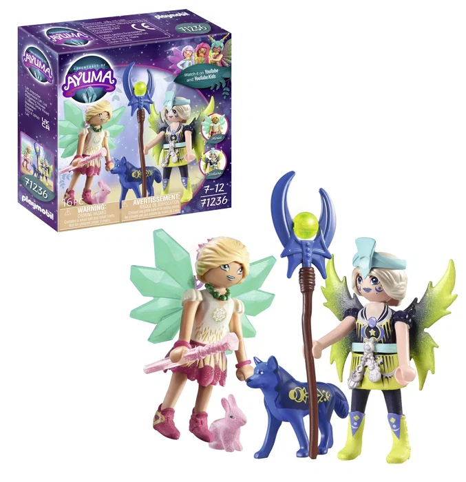 Playmobil Ayuma 71236 Crystal y Moon Fairy con animales del alma