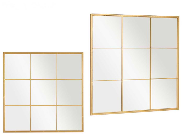 Giftdecor Espejo Ventanal Oro 90 x 90 cm Cristal y Metal Giftdecor Espejo Ventanal Oro 90 x 90 cm Cristal y Metal