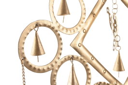 DKD Home Decor Decoración Colgante Metal Dorado 42x1x80 cm