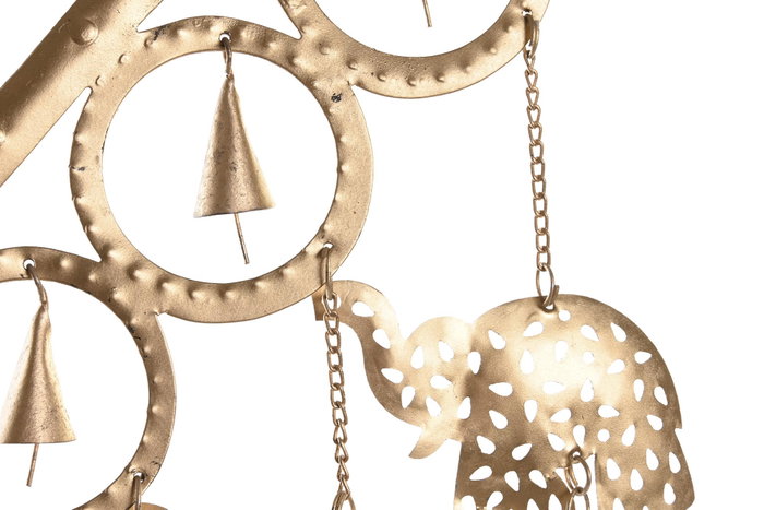 DKD Home Decor Decoración Colgante Metal Dorado 42x1x80 cm