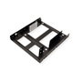 ROLINE Adaptador de montaje 16.01.3008 para 2x 2.5 HDD/SSD en marco de 3,5 pulgadas, Metal, Negro