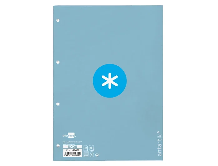 Antartik Recambio A4 80 hojas Cuadro 5mm Celeste