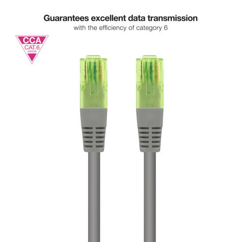 Nanocable Cable de Red Latiguillo CAT.6 UTP AWG26 CCA, 30 cm, Gris Nanocable Cable de Red Latiguillo CAT.6 UTP AWG26 CCA, 30 cm, Gris