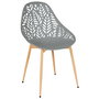 Home Deco Factory Silla Exterior Gris Lucena, Asiento Plástico PP, Patas Hierro, 110 kg Máx, 52.3x53.3x83.4 cm