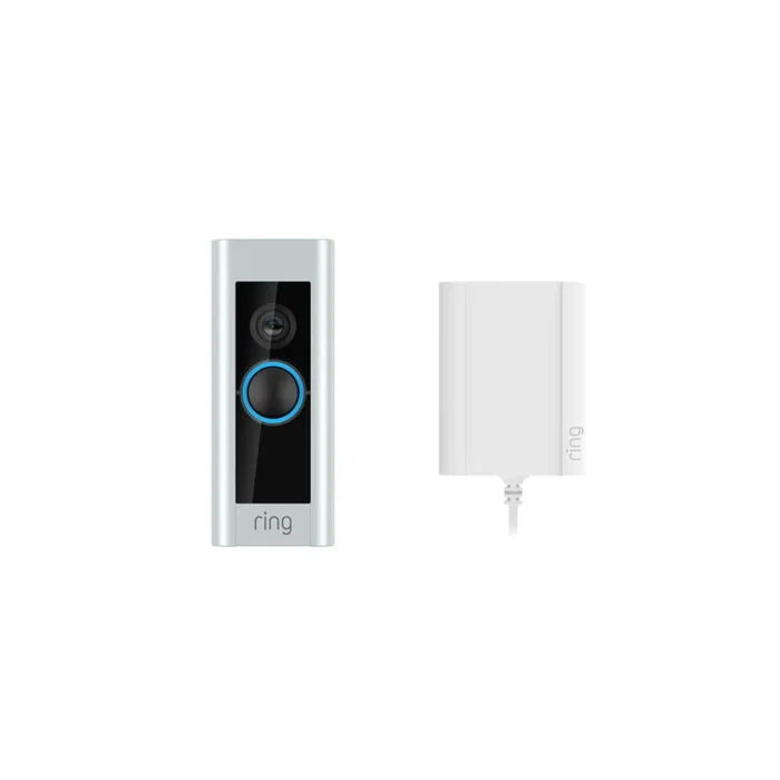 Ring Video Doorbell Pro 2 - Timbre inteligente con cámara y visión nocturna, plug-in, wifi, color níquel/acero satinado, campo de visión 150°