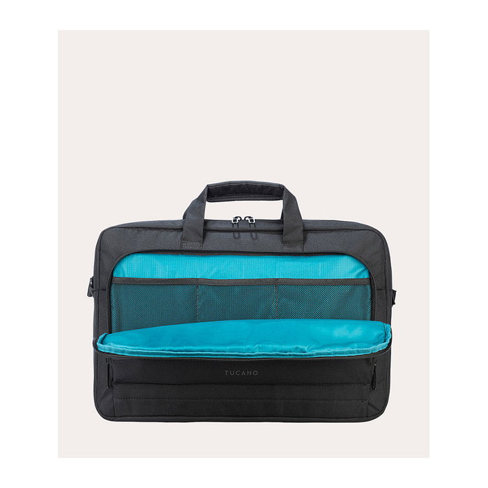 Tucano Star Bandolera para Portátil 15,6" y MacBook Pro 16" - Negro, Resistente a Golpes y Salpicaduras, Compartimento para Tableta