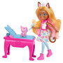 Enchantimals Hlh22 Muñeca Dr. Carlin Cat Clínica Bienestar Conjunto Juego con Mascotas Hurdle, Gatita, Estetoscopio y Accesorios Médicos