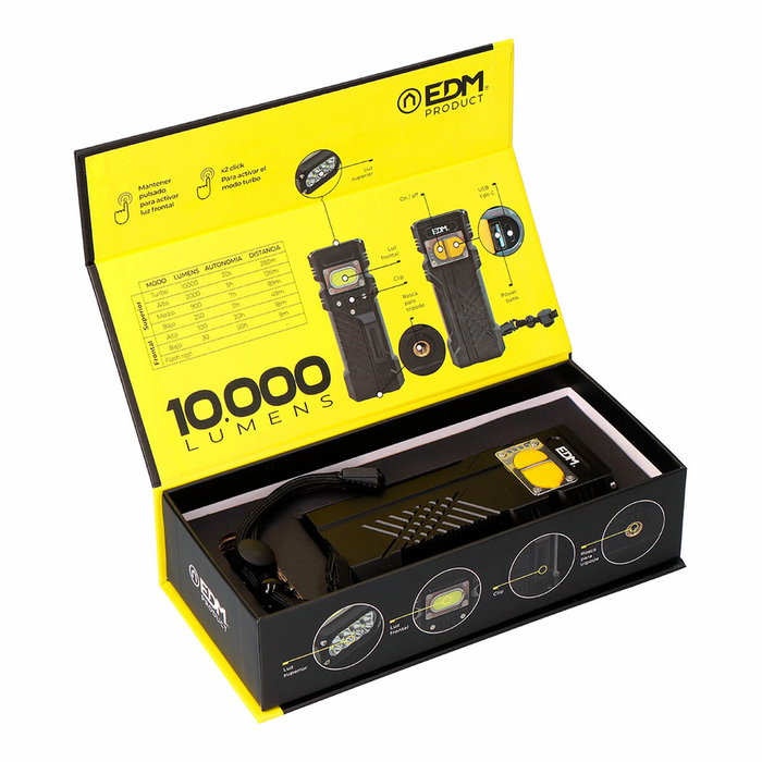 Edm Linterna LED de largo alcance 10000 lm Edm Linterna LED de largo alcance 10000 lm