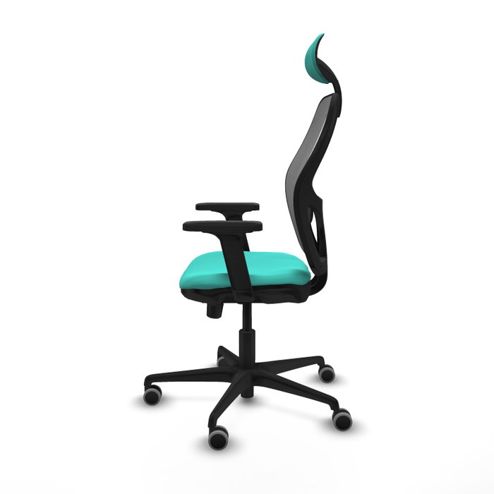 PIQUERAS Y CRESPO Silla de oficina Jorquera con mecanismo Sincro/Traslack, Turquesa y Gris
