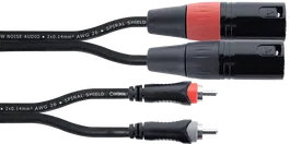 Cordial Cable de Audio XLR/RCA Macho Dual de 1.5 Metros