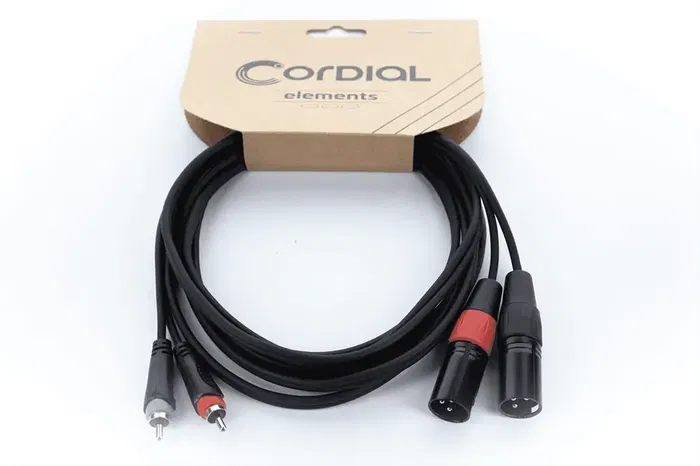 Cordial Cable de Audio XLR/RCA Macho Dual de 1.5 Metros Cordial Cable de Audio XLR/RCA Macho Dual de 1.5 Metros