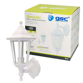 GSC Evolution Farol de jardín brazo reversible Serie Bagan E27 IP44 Blanco