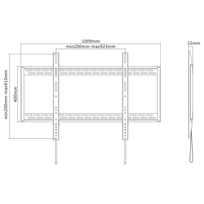 Equip Soporte TV curva 60"-100" VESA 900x600 máx 100kg
