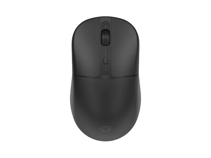 Conceptronic LORCAN04B Ratón Óptico Inalámbrico RF + Bluetooth Ambidiestro para Oficina, 4 Botones, 1600 DPI, Clic Silencioso, Negro