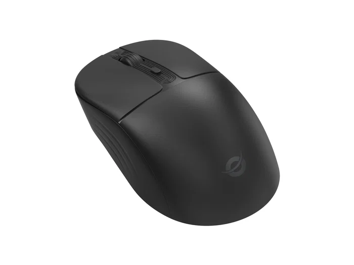 Conceptronic LORCAN04B Ratón Óptico Inalámbrico RF + Bluetooth Ambidiestro para Oficina, 4 Botones, 1600 DPI, Clic Silencioso, Negro