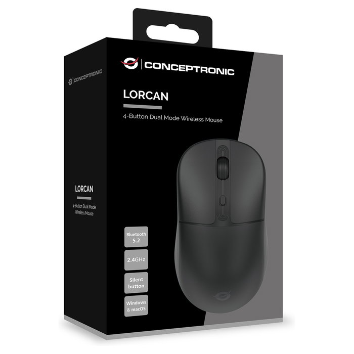 Conceptronic Ratón Inalámbrico Bluetooth Lorcan04B 4-Botones