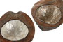 DKD Home Decor Bandeja Vaciabolsillos Coco Capiz Surtido de 2 Unidades
