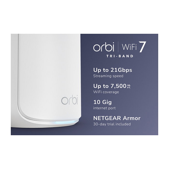 NETGEAR Orbi 870 Mesh WiFi 7 Tribanda (2.4 GHz / 5 GHz / 6 GHz) - Pack 3 Unidades NETGEAR Orbi 870 Mesh WiFi 7 Tribanda (2.4 GHz / 5 GHz / 6 GHz) - Pack 3 Unidades