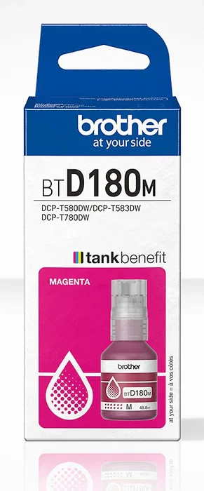 Brother BTD180M Recambio de Tinta Original Magenta para Impresoras DCP-T580DW, DCP-T583DW, DCP-T780DW - 1 Pieza
