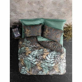 Aucune Juego de Cama Menta 100% Algodón Satén con Funda Nórdica y 2 Fundas de Almohada