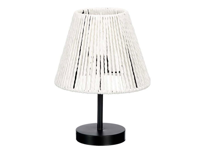 GIFTDECOR Lámpara Sobremesa Cónica Cuerda Blanca 17.5 x 26 x 17.5 cm (Set de 8)