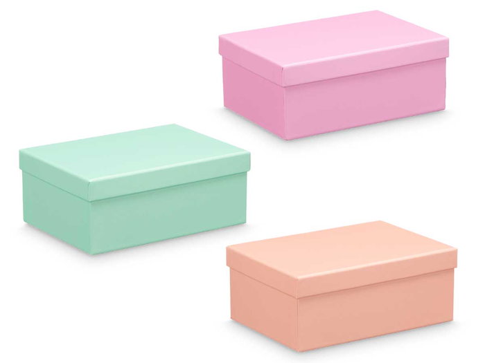 Pincello Caja Cartón Surtidos Colores Vivo Pastel Pequeña 21x8.5x15 cm (Set de 18)