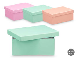 Pincello Caja Cartón Surtidos Colores Vivo Pastel Pequeña 21x8.5x15 cm (Set de 18)