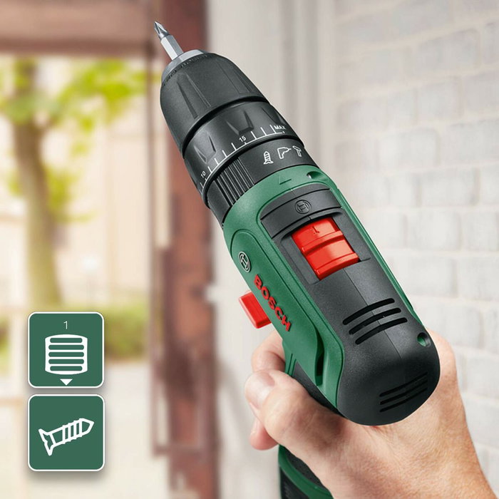 Bosch EasyImpact 1200 Taladro percutor a batería con 2 baterías de 1,5 Ah