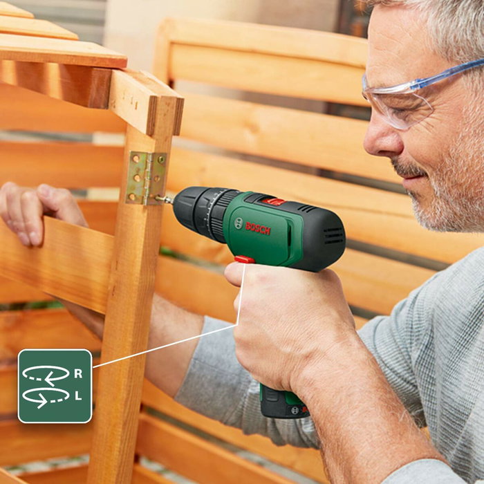 Bosch EasyImpact 1200 Taladro percutor a batería con 2 baterías de 1,5 Ah