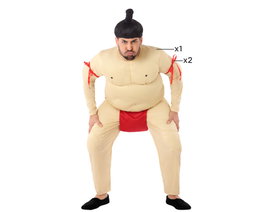 Atosa Disfraz Sumo Hombre Adulto Rojo con Relleno M-L