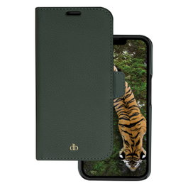 dbramante1928 New York Funda tipo Flip de cuero de grano completo para Apple iPhone 14 Pro - Evergreen