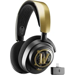 SteelSeries Auriculares Inalámbricos para Juegos Arctis Nova 7 WOW Edition - Negro y Dorado
